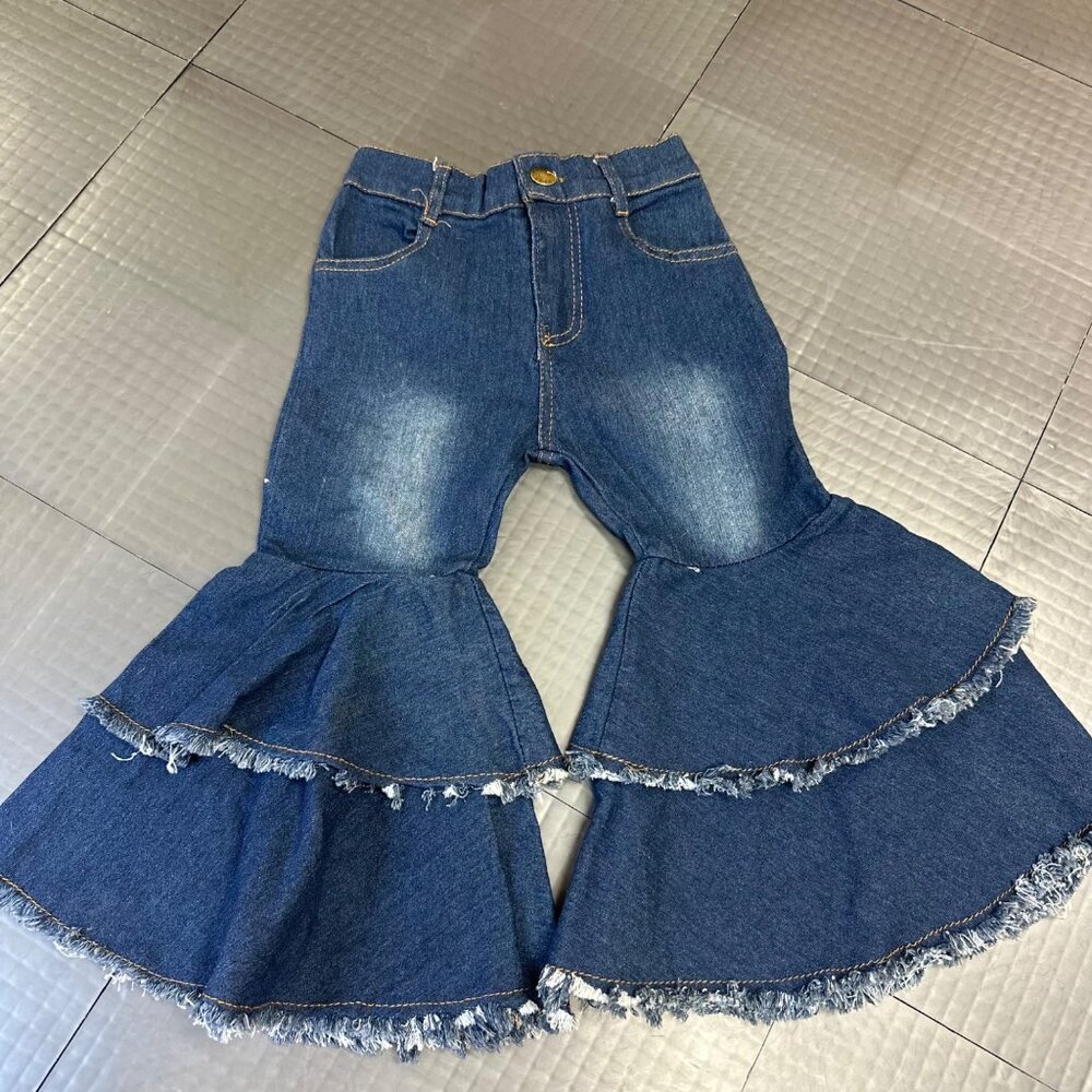 SAMGAMI BABY NEW RUFFLE FLARE JEANS 12-18 MONTHS